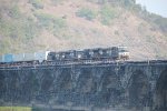 NS 9914 leads a train over Rockville bridge